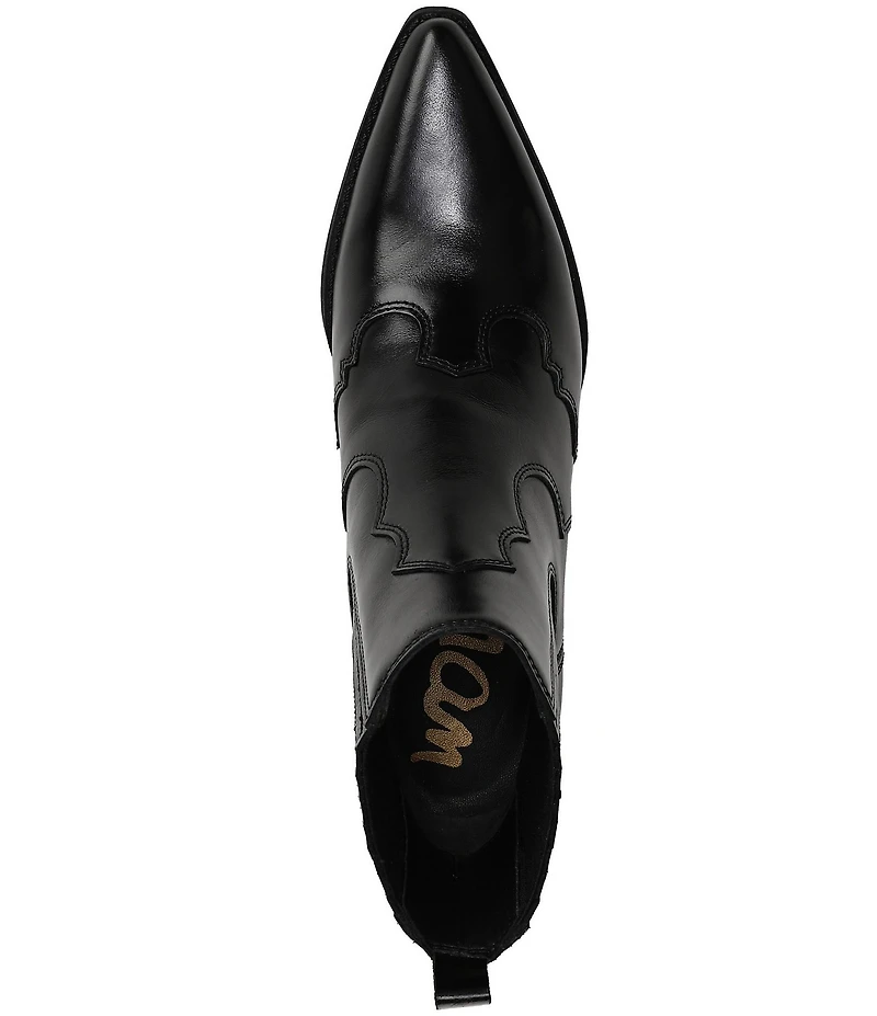 Sam Edelman West Leather Western Inspired Booties