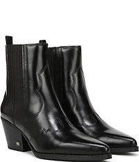 Sam Edelman West Leather Western Inspired Booties