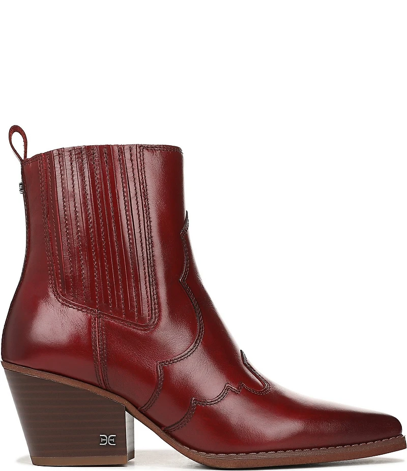 Sam Edelman West Leather Western Inspired Booties