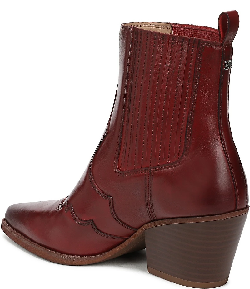 Sam Edelman West Leather Western Inspired Booties