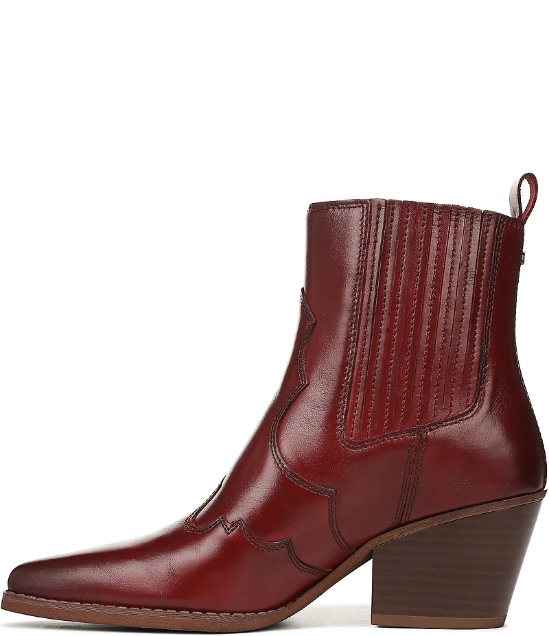 Sam Edelman West Leather Western Inspired Booties