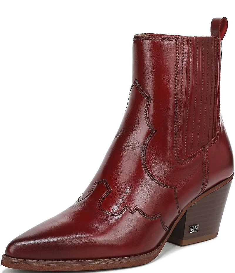 Sam Edelman West Leather Western Inspired Booties