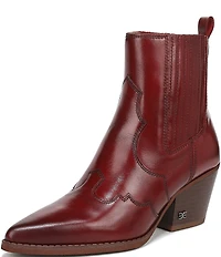 Sam Edelman West Leather Western Inspired Booties