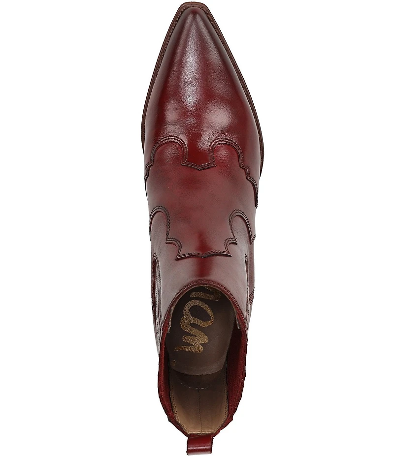 Sam Edelman West Leather Western Inspired Booties