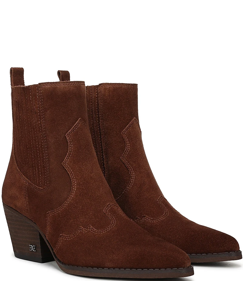 Sam Edelman West Suede Western Inspired Booties