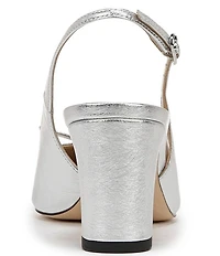 Sam Edelman Willette Metallic Leather Pointed Toe Slingback Pumps