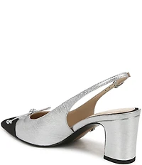 Sam Edelman Willette Metallic Leather Pointed Toe Slingback Pumps