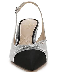 Sam Edelman Willette Metallic Leather Pointed Toe Slingback Pumps