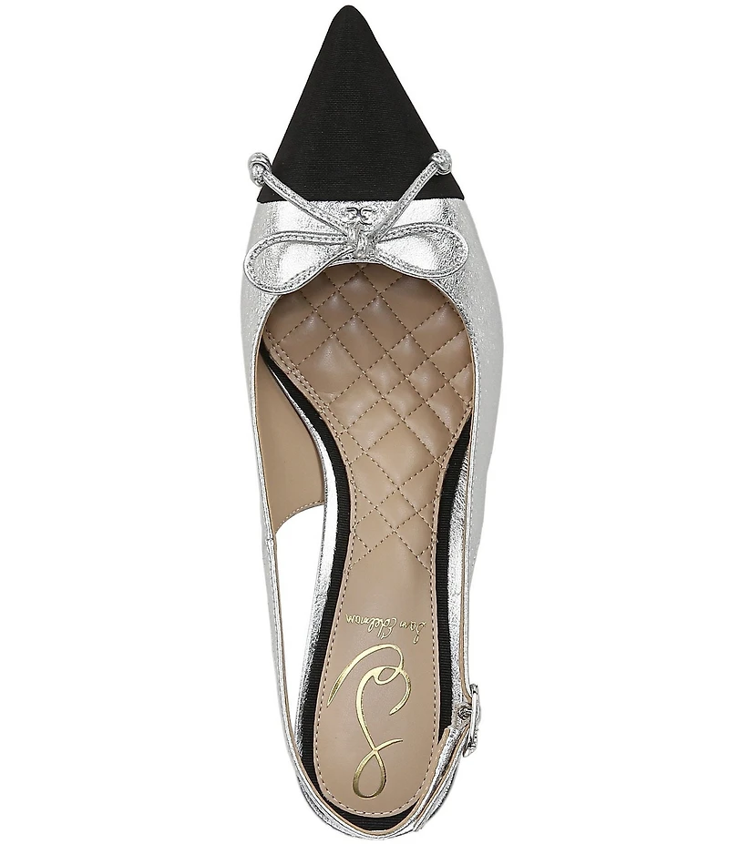 Sam Edelman Willette Metallic Leather Pointed Toe Slingback Pumps