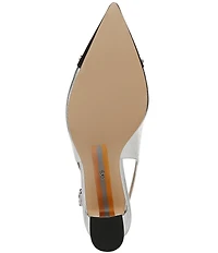 Sam Edelman Willette Metallic Leather Pointed Toe Slingback Pumps