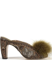 Sam Edelman Witney Floral Fabric Pom Detail Peep Toe Dress Mules