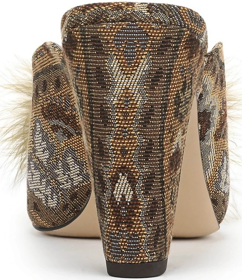 Sam Edelman Witney Floral Fabric Pom Detail Peep Toe Dress Mules