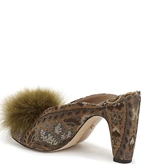 Sam Edelman Witney Floral Fabric Pom Detail Peep Toe Dress Mules