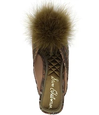 Sam Edelman Witney Floral Fabric Pom Detail Peep Toe Dress Mules
