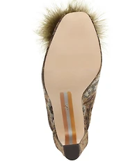 Sam Edelman Witney Floral Fabric Pom Detail Peep Toe Dress Mules