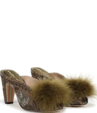 Sam Edelman Witney Floral Fabric Pom Detail Peep Toe Dress Mules