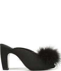 Sam Edelman Witney Silk Fabric Pom Detail Peep Toe Dress Mules