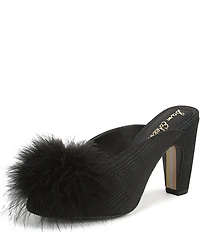 Sam Edelman Witney Silk Fabric Pom Detail Peep Toe Dress Mules