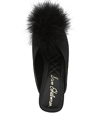 Sam Edelman Witney Silk Fabric Pom Detail Peep Toe Dress Mules
