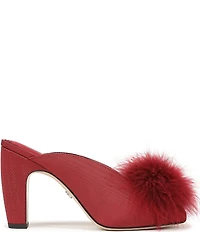 Sam Edelman Witney Silk Fabric Pom Detail Peep Toe Dress Mules