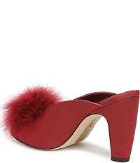 Sam Edelman Witney Silk Fabric Pom Detail Peep Toe Dress Mules