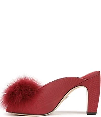Sam Edelman Witney Silk Fabric Pom Detail Peep Toe Dress Mules