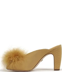 Sam Edelman Witney Silk Fabric Pom Detail Peep Toe Dress Mules
