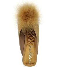 Sam Edelman Witney Silk Fabric Pom Detail Peep Toe Dress Mules