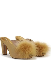 Sam Edelman Witney Silk Fabric Pom Detail Peep Toe Dress Mules