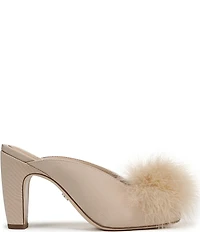 Sam Edelman Witney Silk Fabric Pom Detail Peep Toe Dress Mules