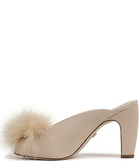 Sam Edelman Witney Silk Fabric Pom Detail Peep Toe Dress Mules