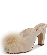 Sam Edelman Witney Silk Fabric Pom Detail Peep Toe Dress Mules