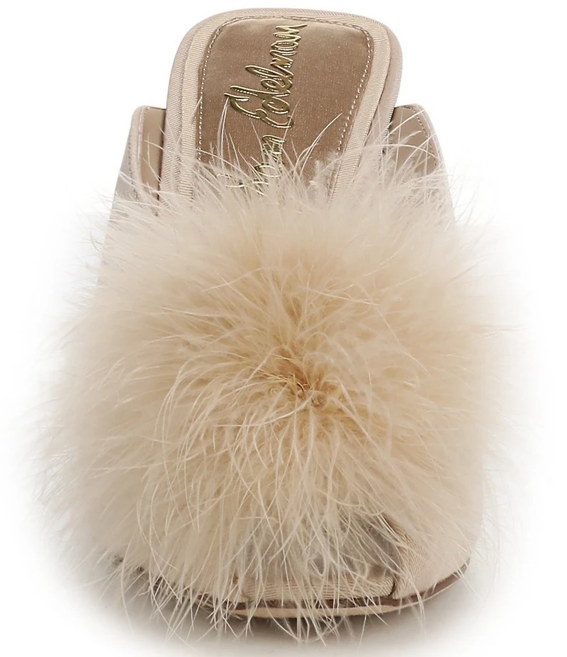 Sam Edelman Witney Silk Fabric Pom Detail Peep Toe Dress Mules