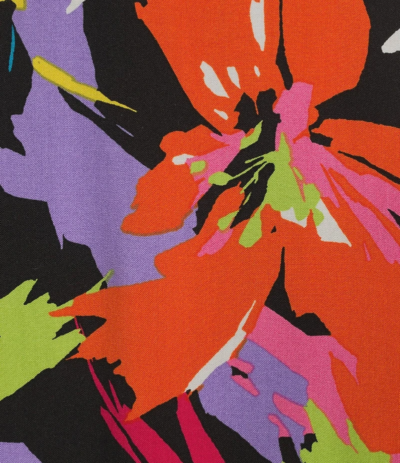 Sam Edelman Woven Flutter Sleeve V-Neckline Tie Sash Floral Maxi Shirt Dress