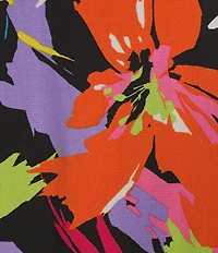 Sam Edelman Woven Flutter Sleeve V-Neckline Tie Sash Floral Maxi Shirt Dress