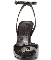 Sam Edelman Wrenna Patent Leather Peep Toe Ankle Strap Pumps