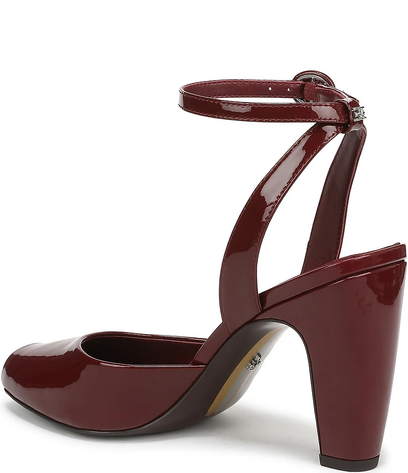 Sam Edelman Wrenna Patent Leather Peep Toe Ankle Strap Pumps