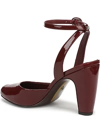 Sam Edelman Wrenna Patent Leather Peep Toe Ankle Strap Pumps