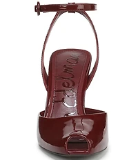 Sam Edelman Wrenna Patent Leather Peep Toe Ankle Strap Pumps