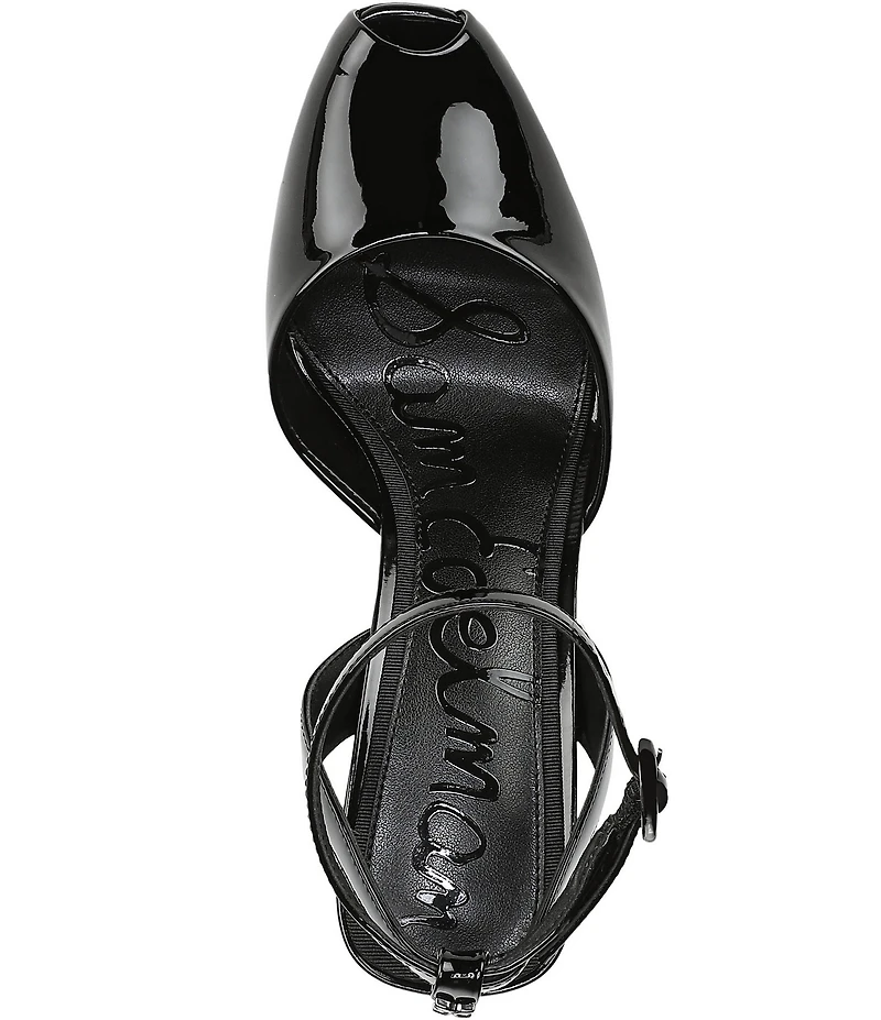 Sam Edelman Wrenna Patent Leather Peep Toe Ankle Strap Pumps
