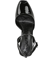 Sam Edelman Wrenna Patent Leather Peep Toe Ankle Strap Pumps