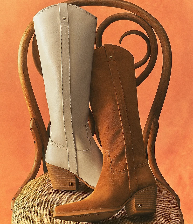 Sam Edelman Wyatt Leather Point Toe Tall Western Boots