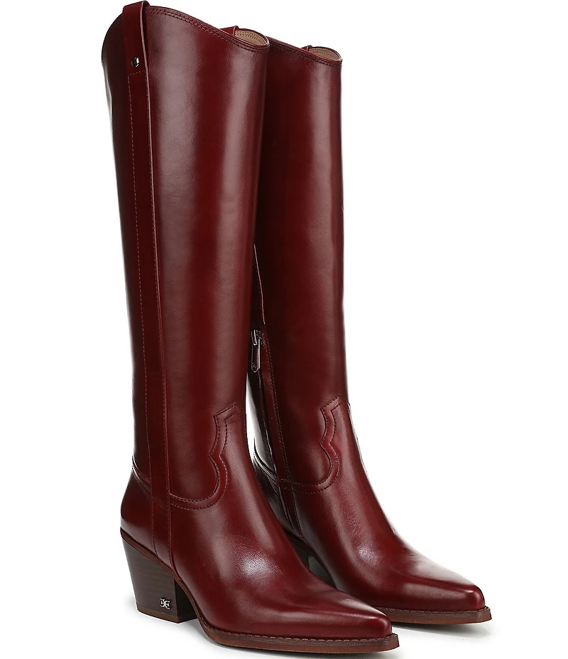 Sam Edelman Wyatt Leather Point Toe Tall Western Boots