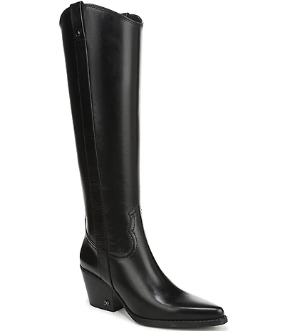 Sam Edelman Wyatt Leather Point Toe Tall Western Boots