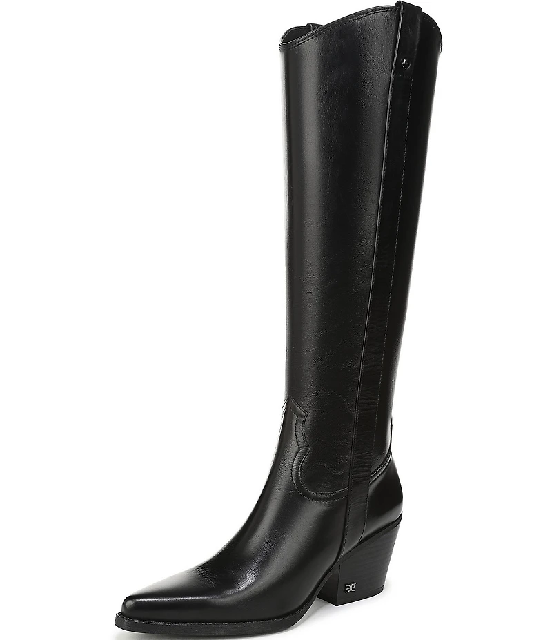Sam Edelman Wyatt Leather Point Toe Tall Western Boots
