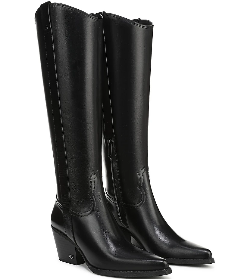 Sam Edelman Wyatt Leather Point Toe Tall Western Boots