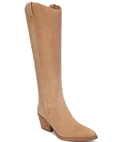Sam Edelman Wyatt Suede Point Toe Tall Western Boots