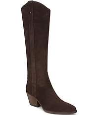Sam Edelman Wyatt Suede Point Toe Tall Western Boots