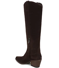 Sam Edelman Wyatt Suede Point Toe Tall Western Boots