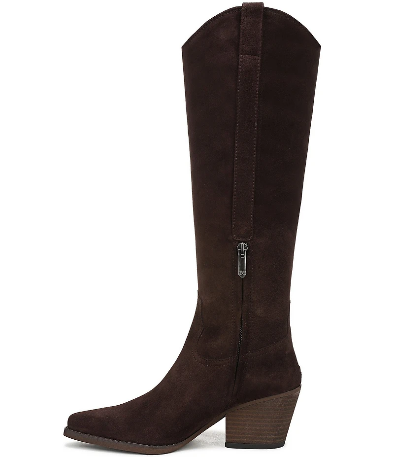 Sam Edelman Wyatt Suede Point Toe Tall Western Boots
